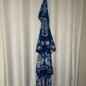 Blue and White Patterned Dress